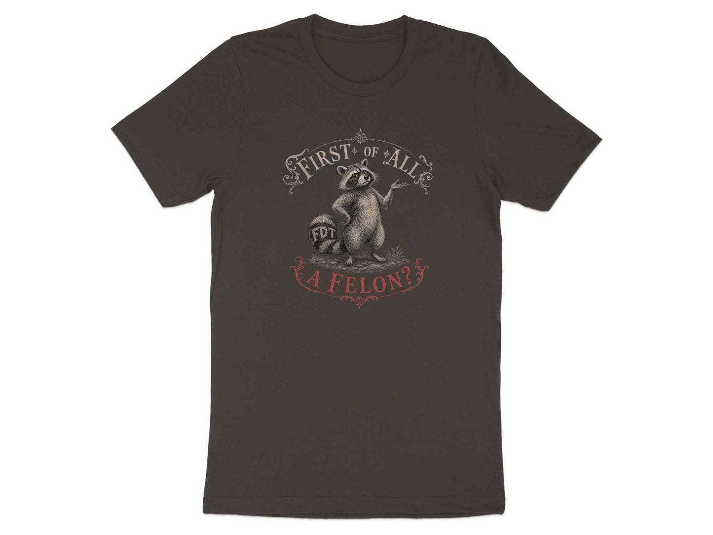 First Of All? Raccoon Satire T-Shirt
