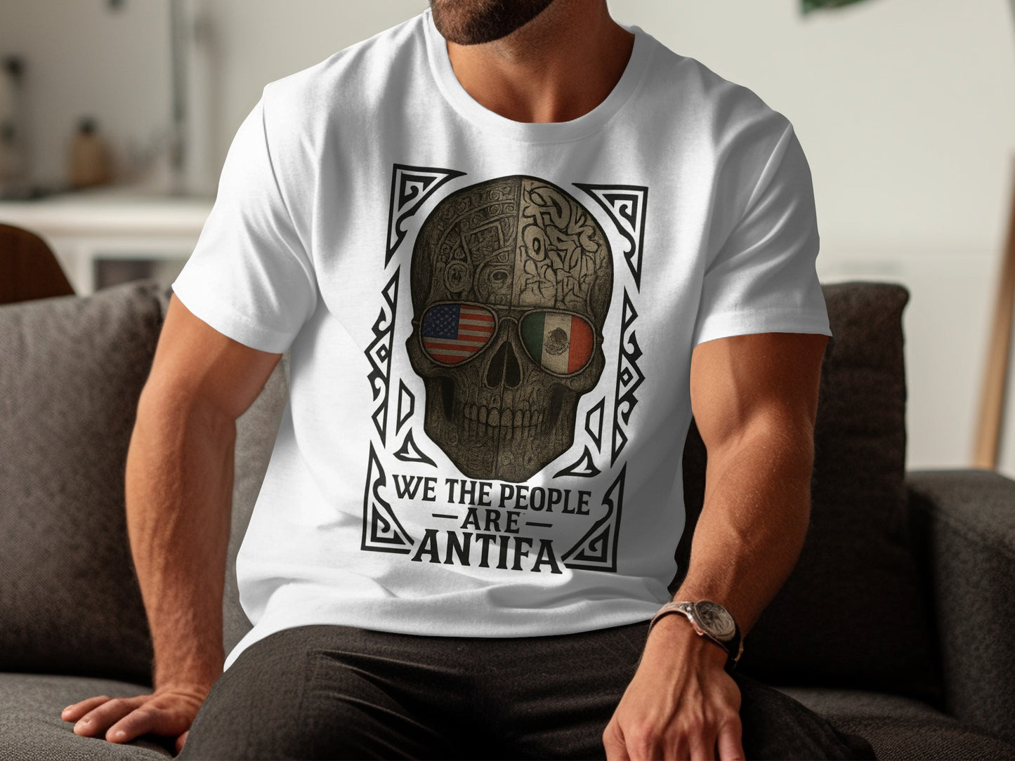 We The People Are Antifa Skull Art T-shirt