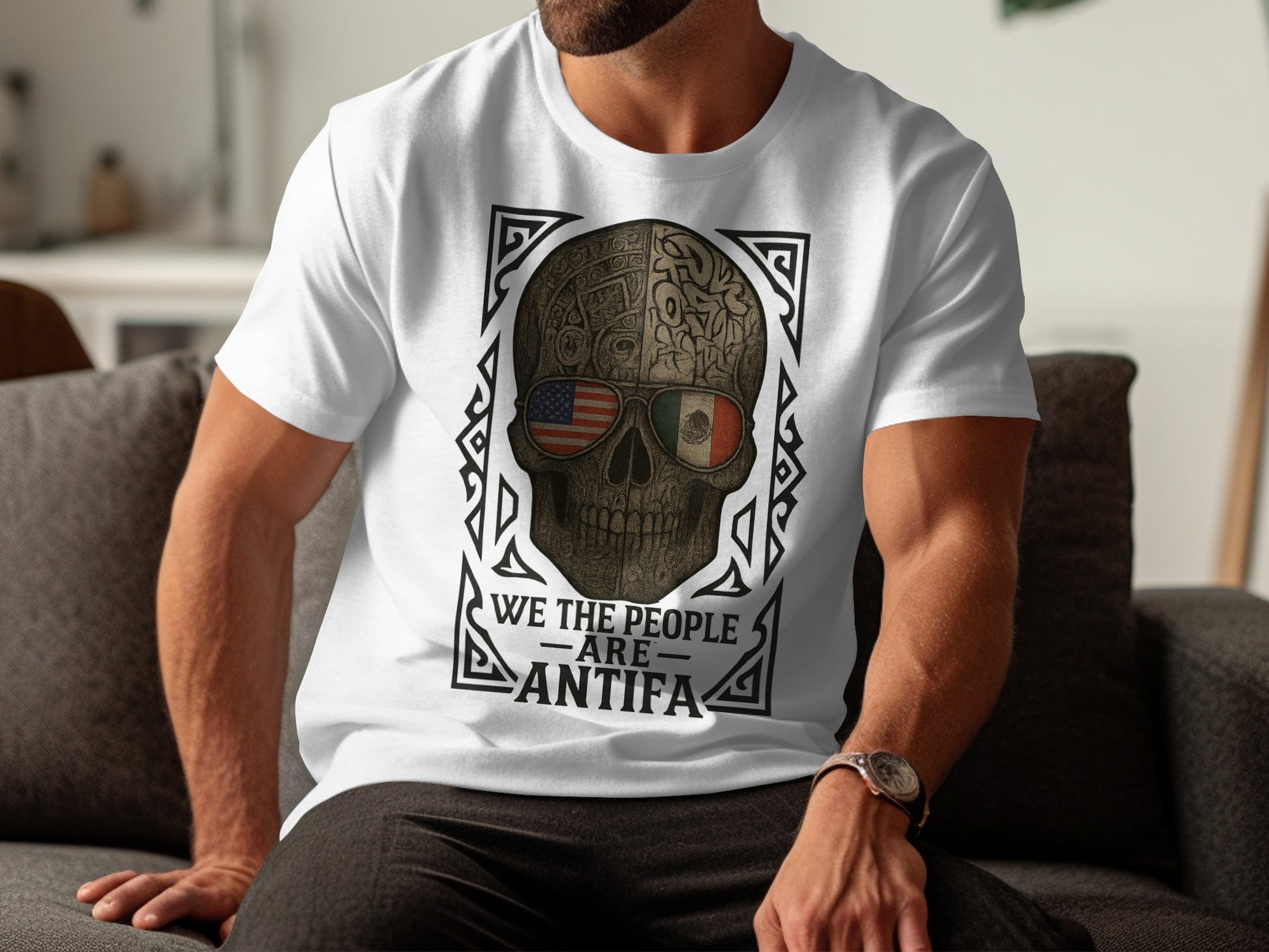 We The People Are Antifa Skull Art T-shirt