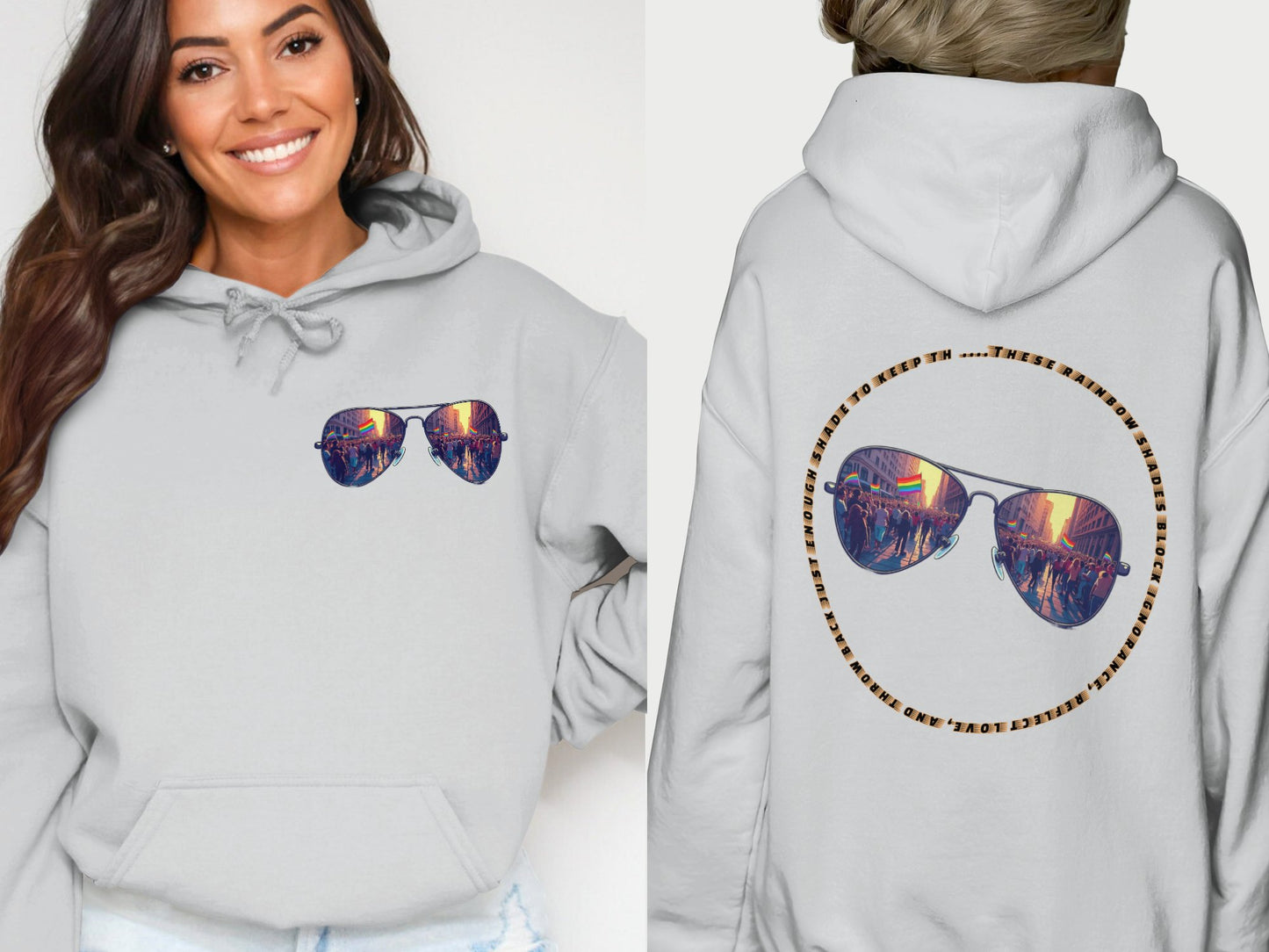 Stylish Hoodie with Sunglasses Print Perfect Comfort product