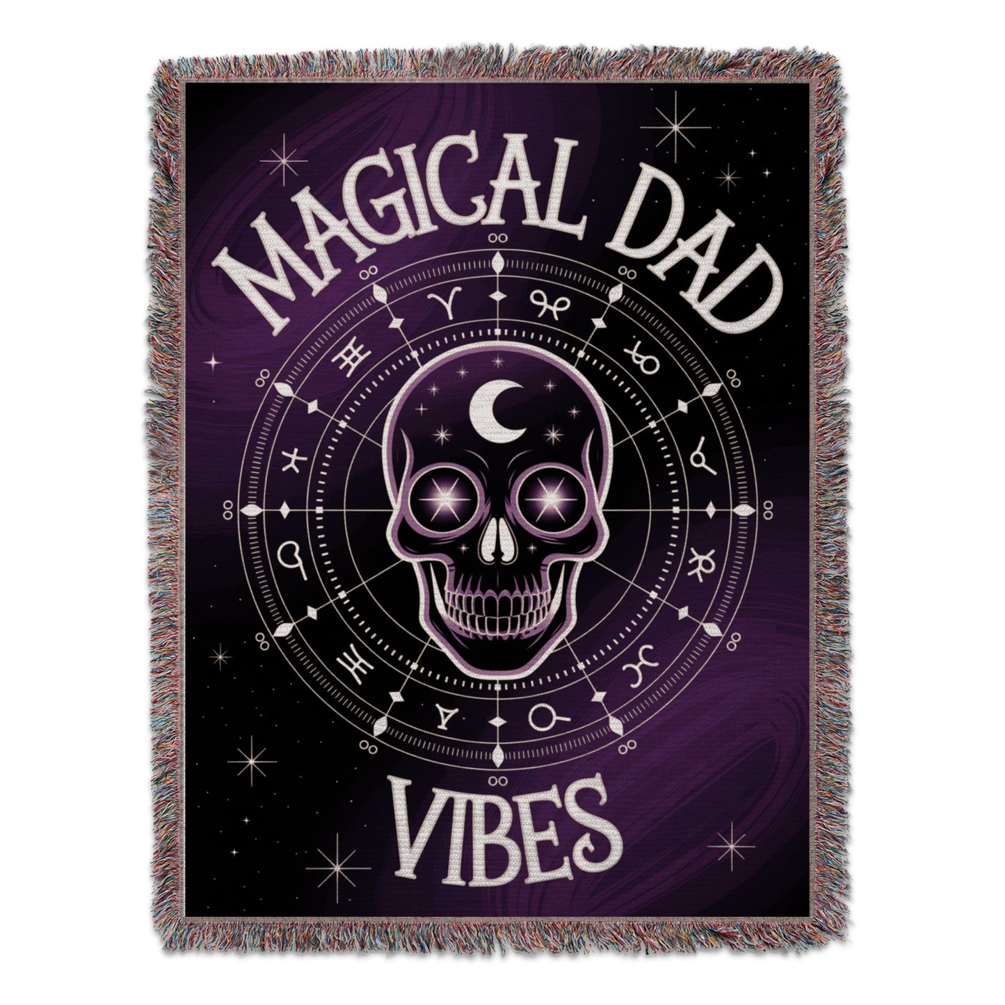 Magical Dad Vibes Skull Design Woven Throw product