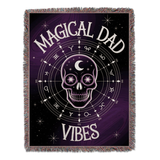 Magical Dad Vibes Skull Design Woven Throw product