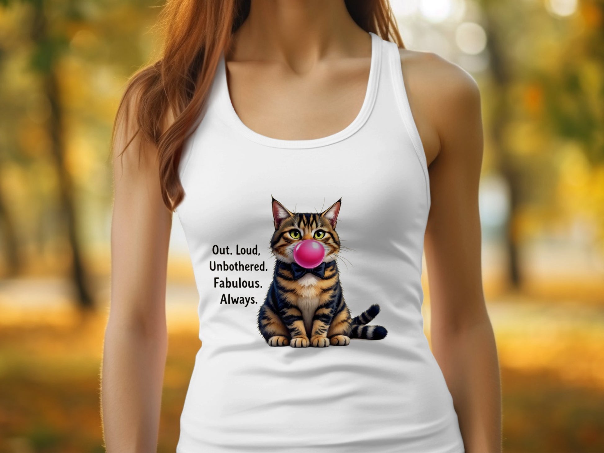Out Loud Unbothered Fabulous Always Cat Tank Top product