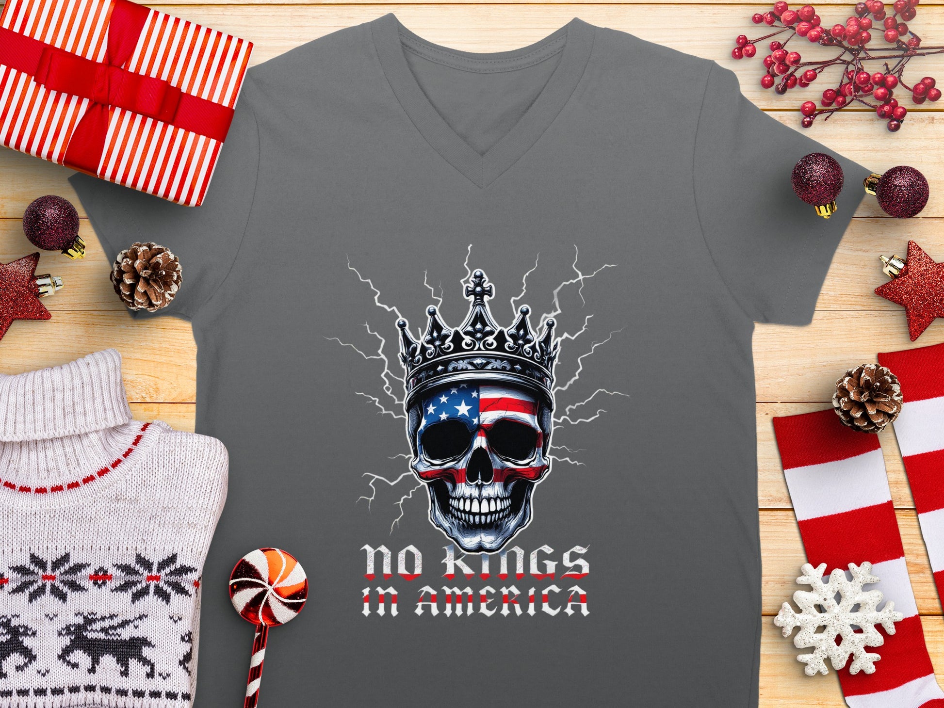No Kings in America Skull T-Shirt Perfect Outfit