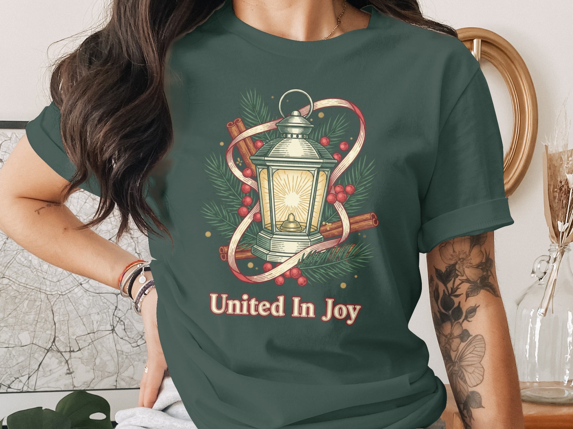 United In Joy Lantern and Ribbon Graphic Shirt