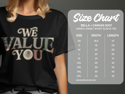 We Value You Graphic Unisex Jersey Short Sleeve Tee product