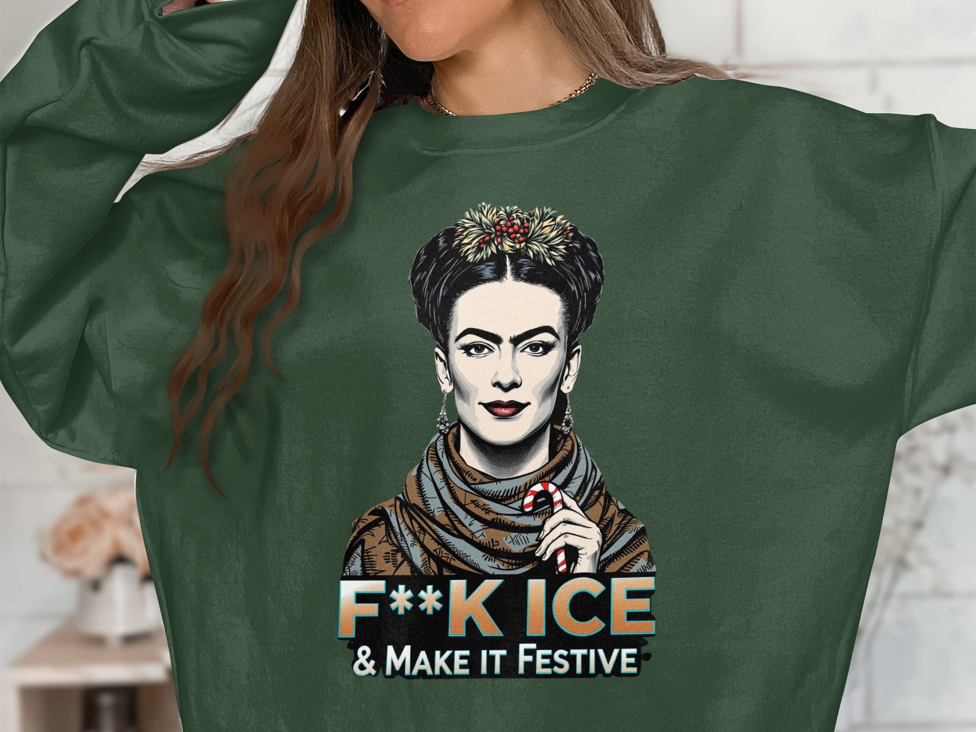 F**k ICE and Make It Festive long-sleeve shirt