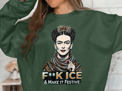 F**k ICE and Make It Festive long-sleeve shirt