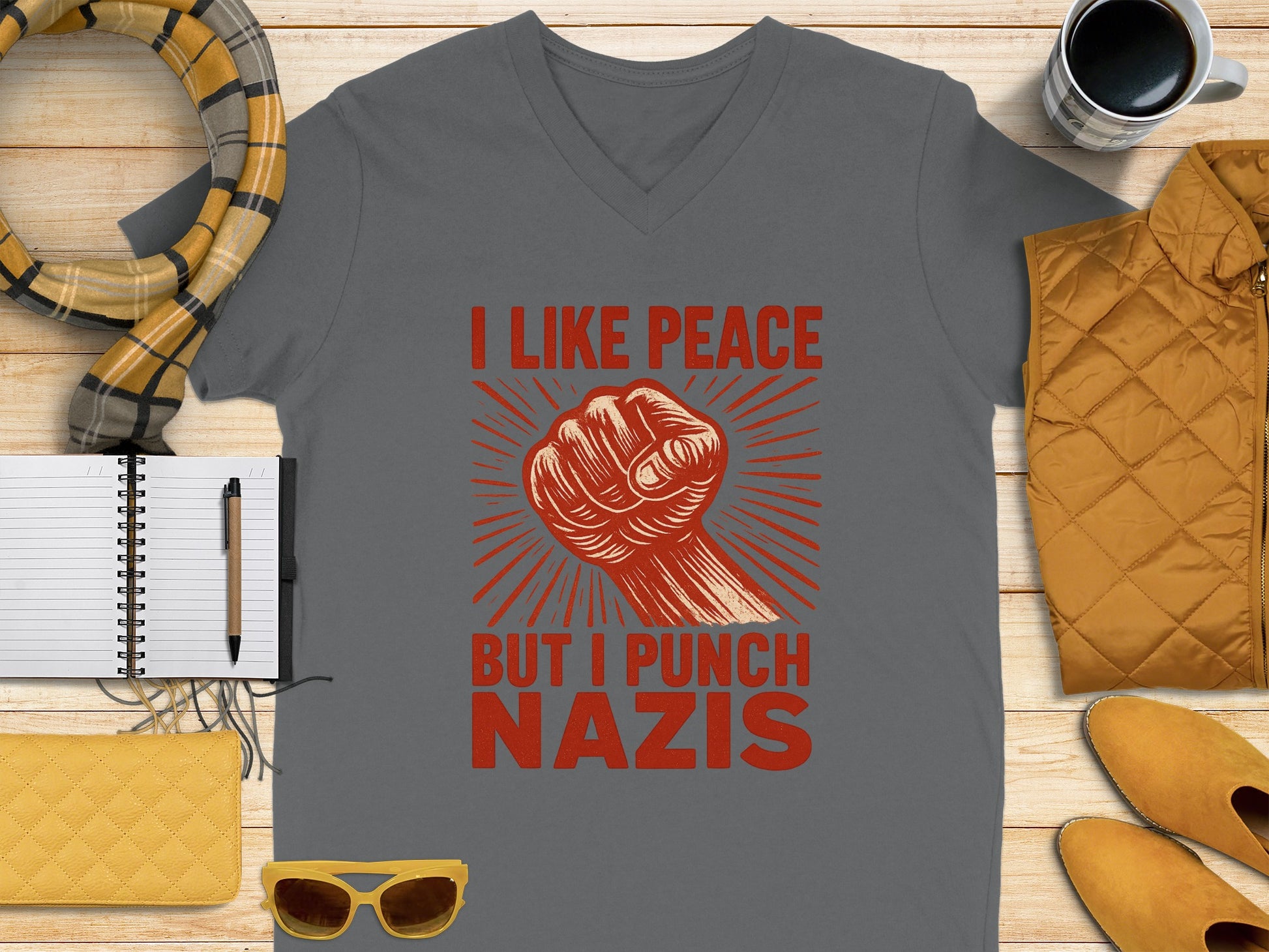 I Like Peace But I Punch Nazis Shirt