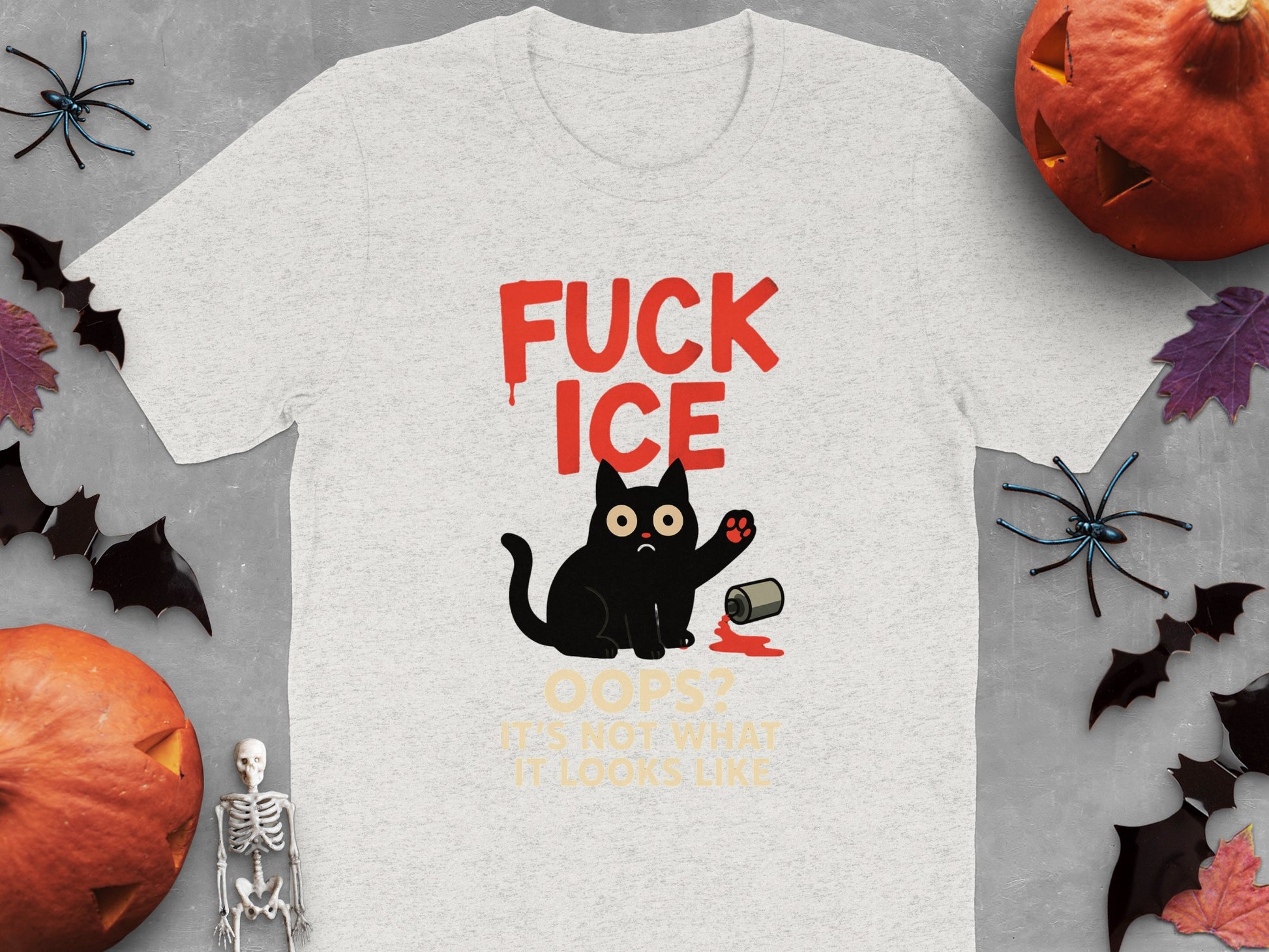Black Cat Fuck ICE Halloween Theme T-Shirt product