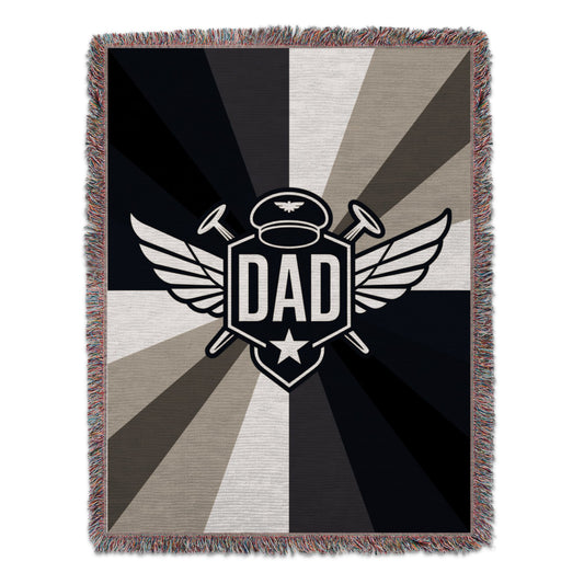 Proud Dad Graphic Blanket with Emblem Design product