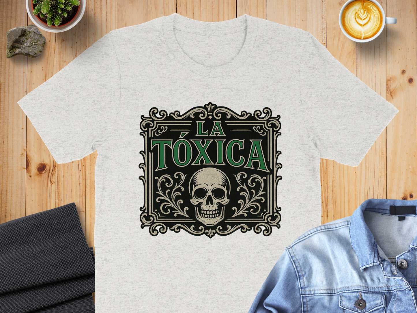 La Toxica Skull Design Graphic Printed T-Shirt product