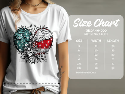 Heart-Shaped American Flag with Wings T-Shirt product