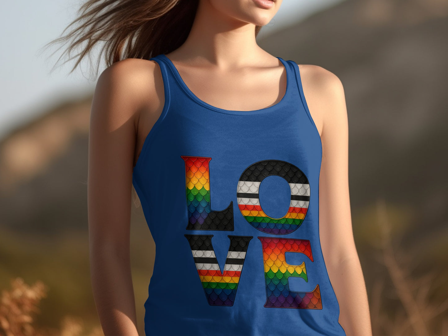 Colorful Love Design Tank Top Apparel Product