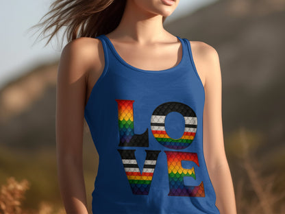 Colorful Love Design Tank Top Apparel Product