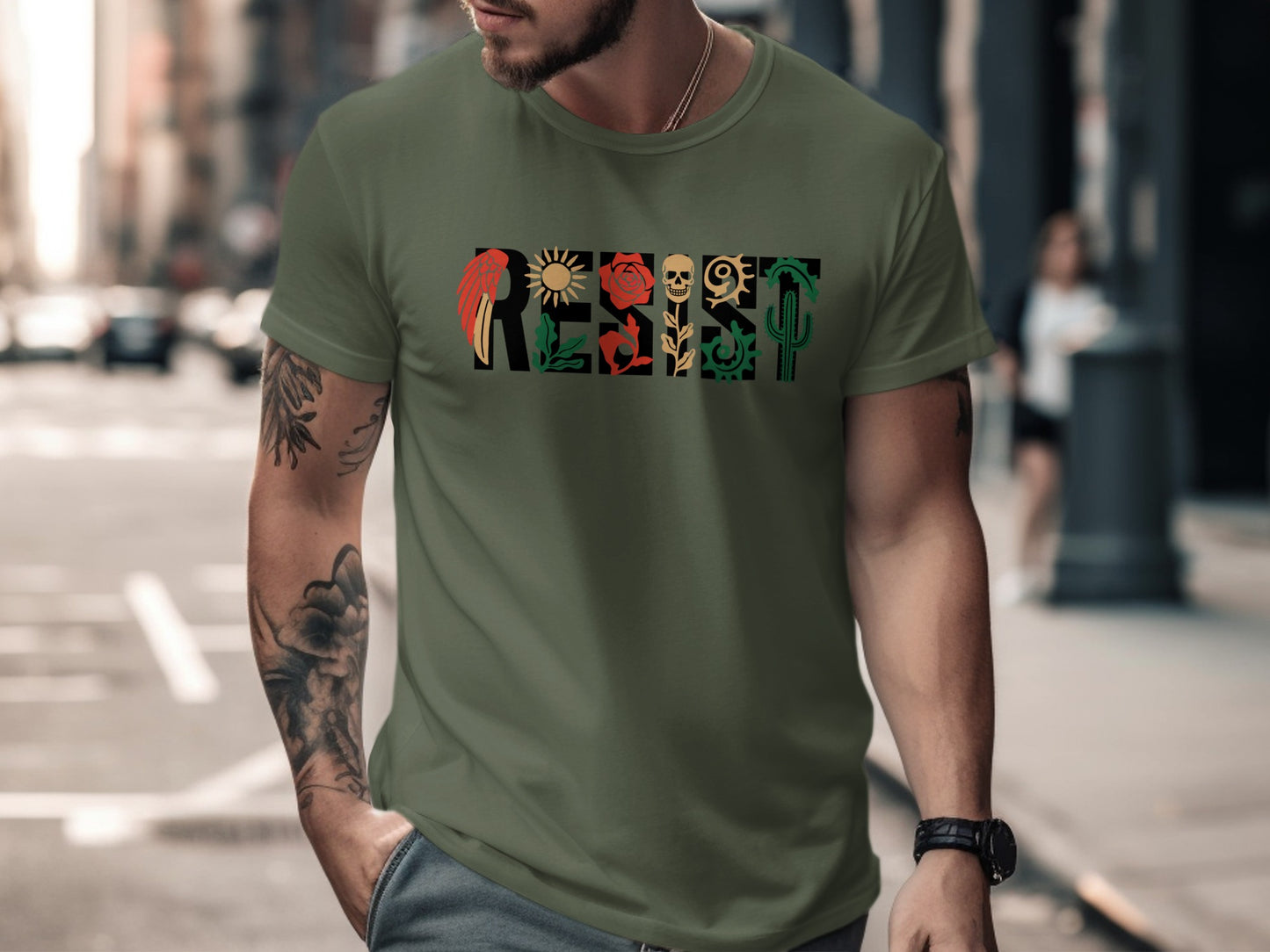 Resist Themed Graphic Print T-shirt Ideal Statement Top