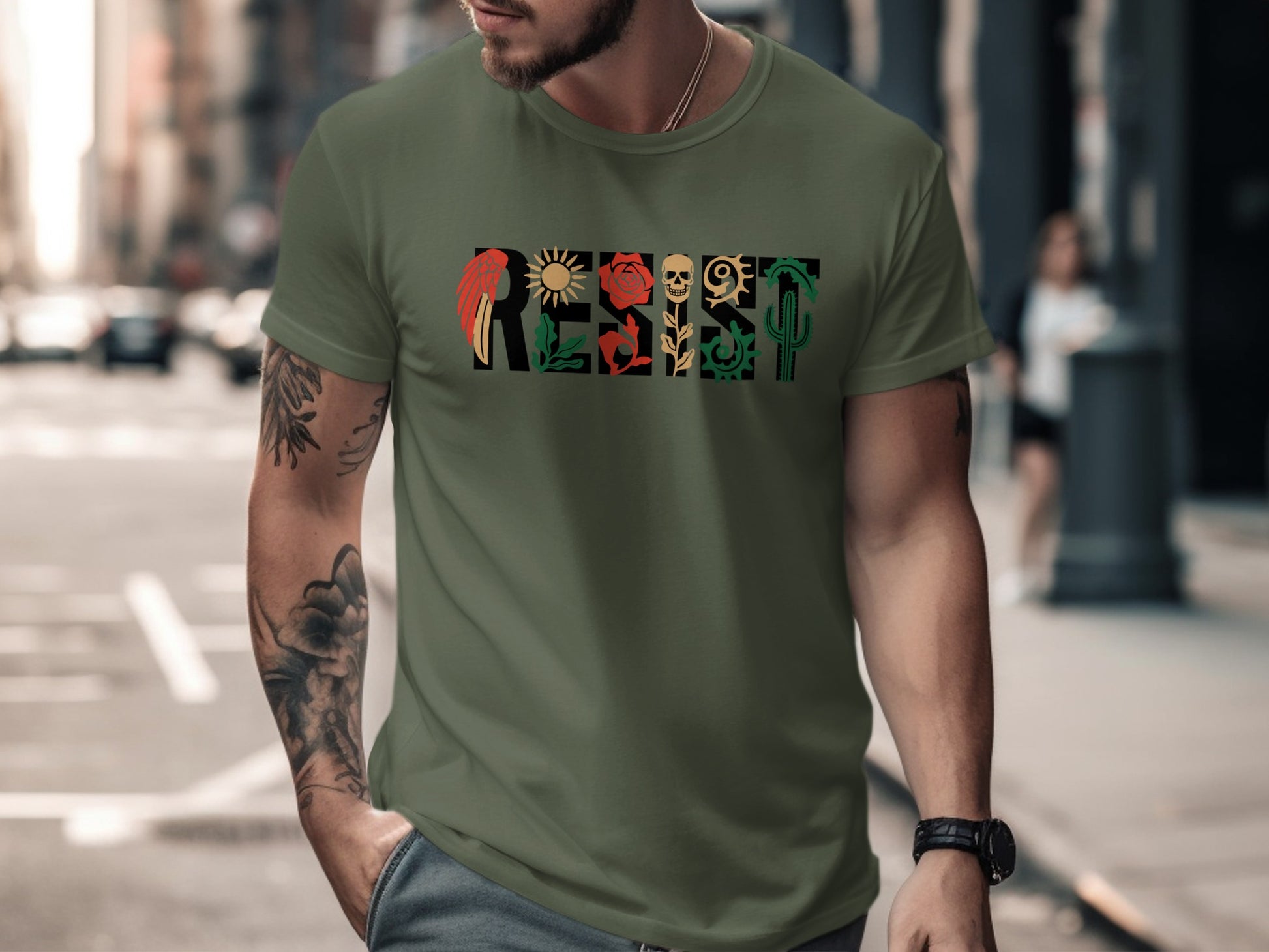 Resist Themed Graphic Print T-shirt Ideal Statement Top