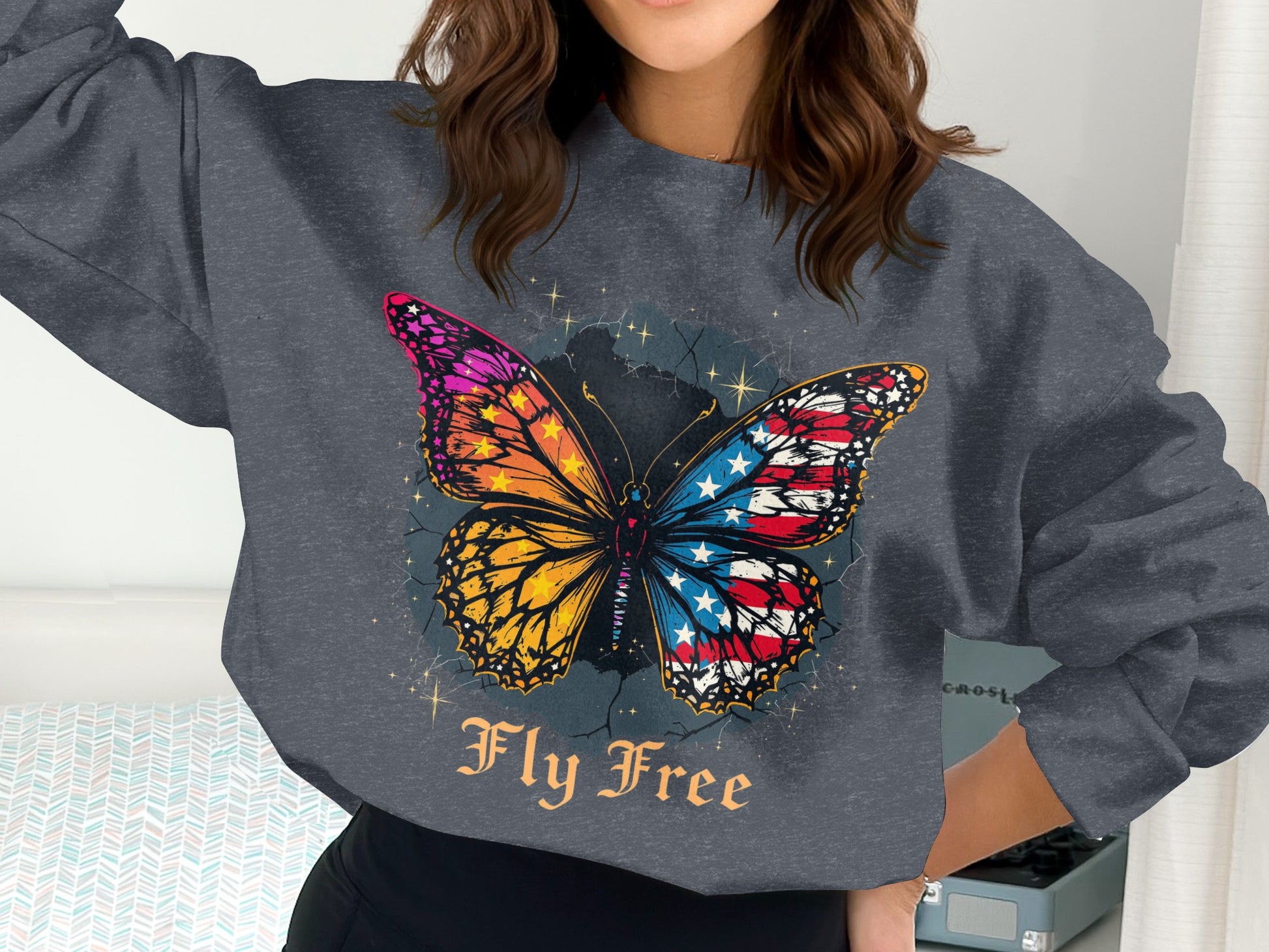 Fly Free Butterfly Graphic Sweatshirt product