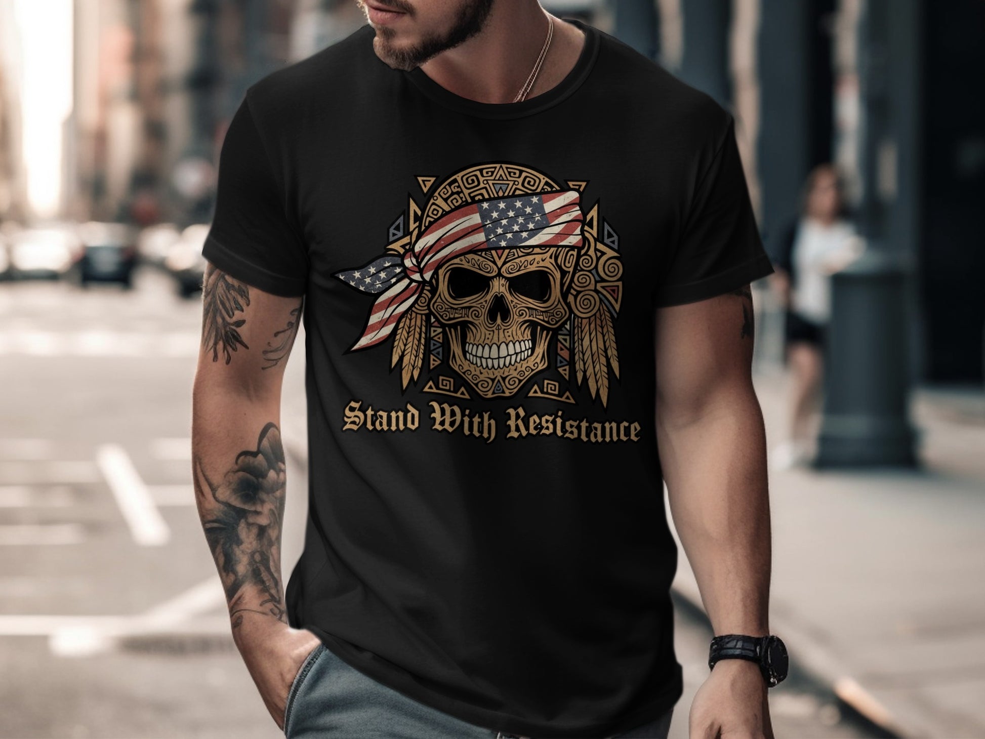 Stand With Resistance Skull T-Shirt