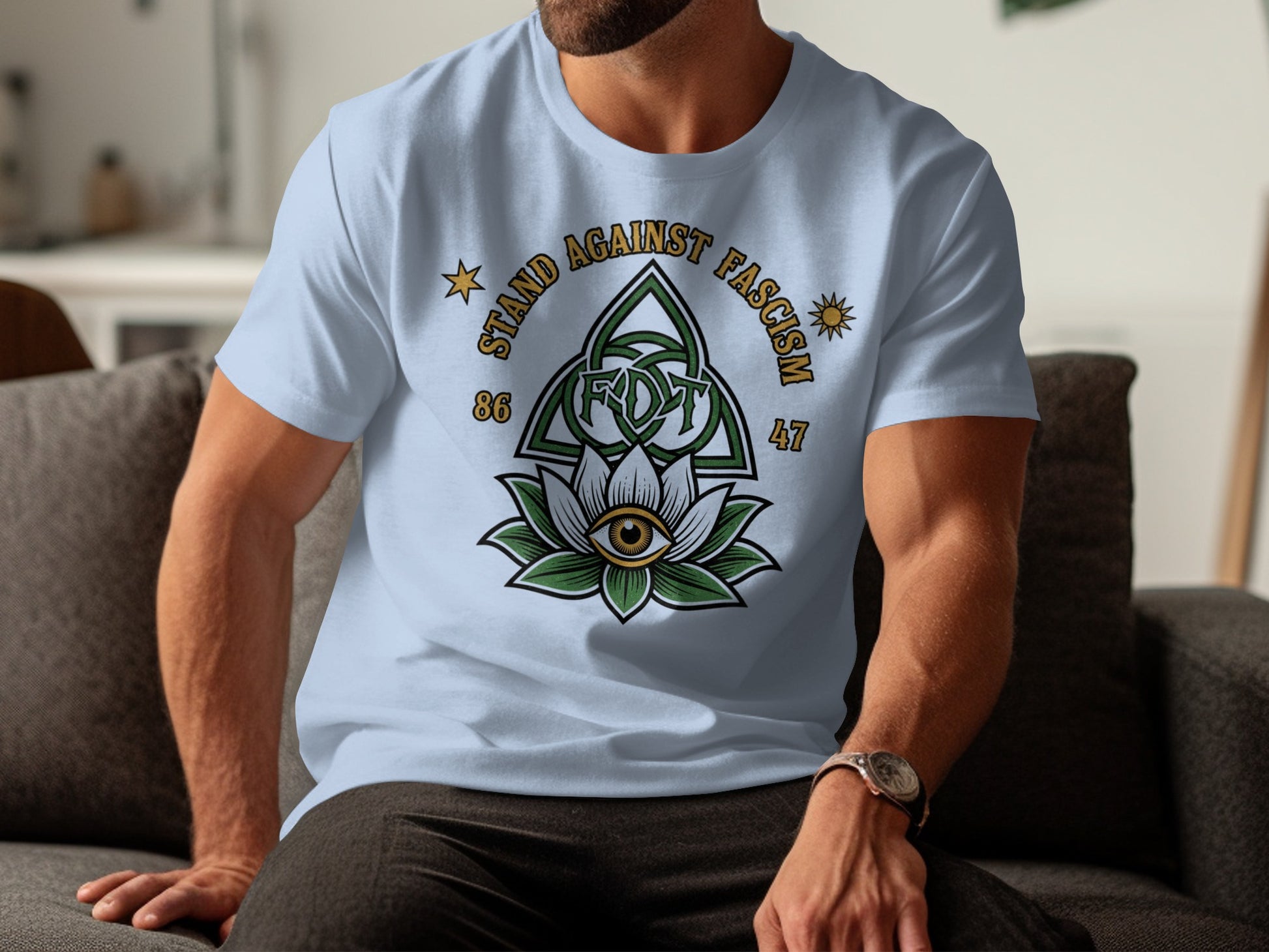 Stand Against Fascism Eye Triangle Symbol T-shirt