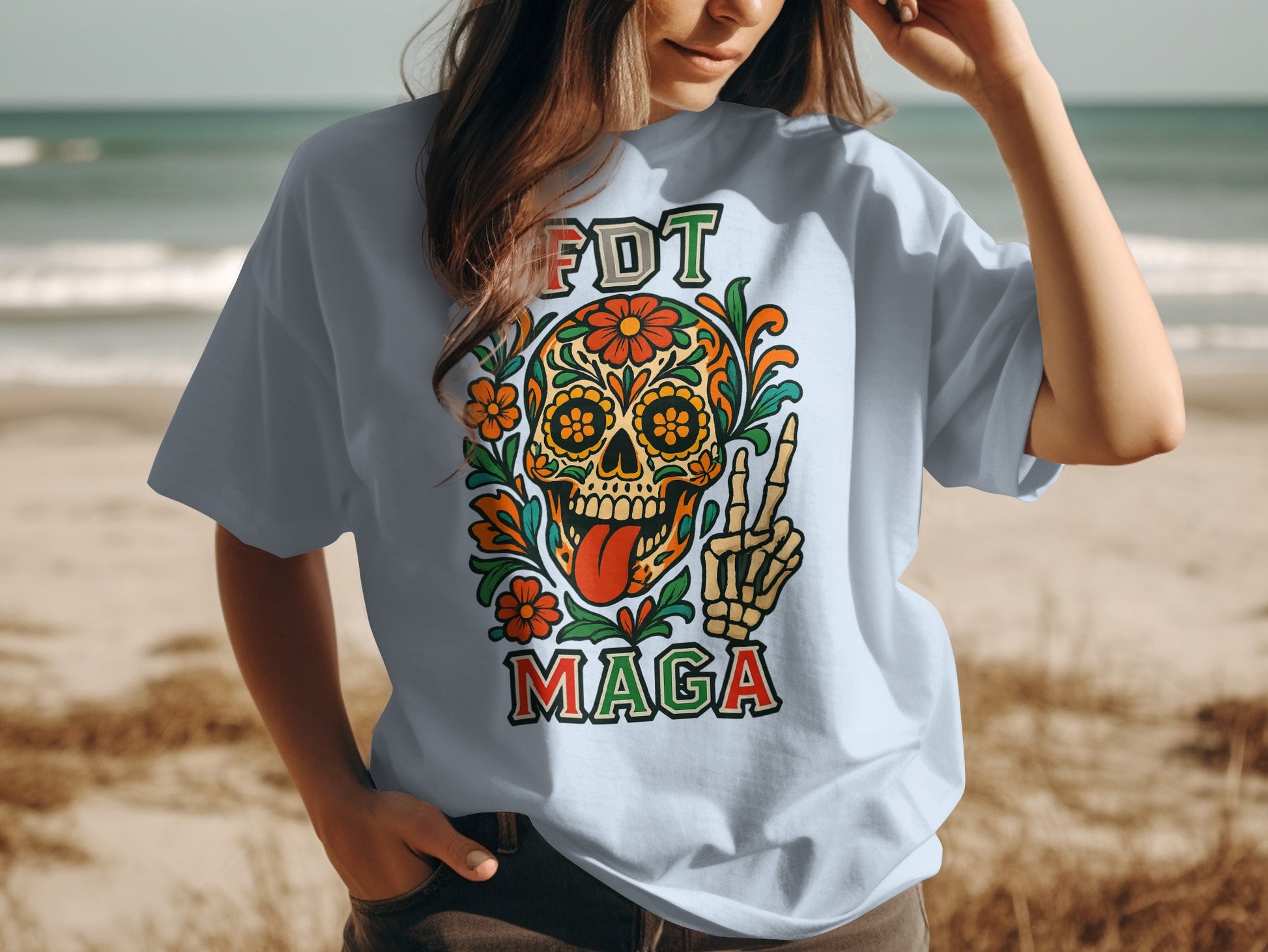 FDT MAGA Skull Floral Graphic Unisex T-Shirt product