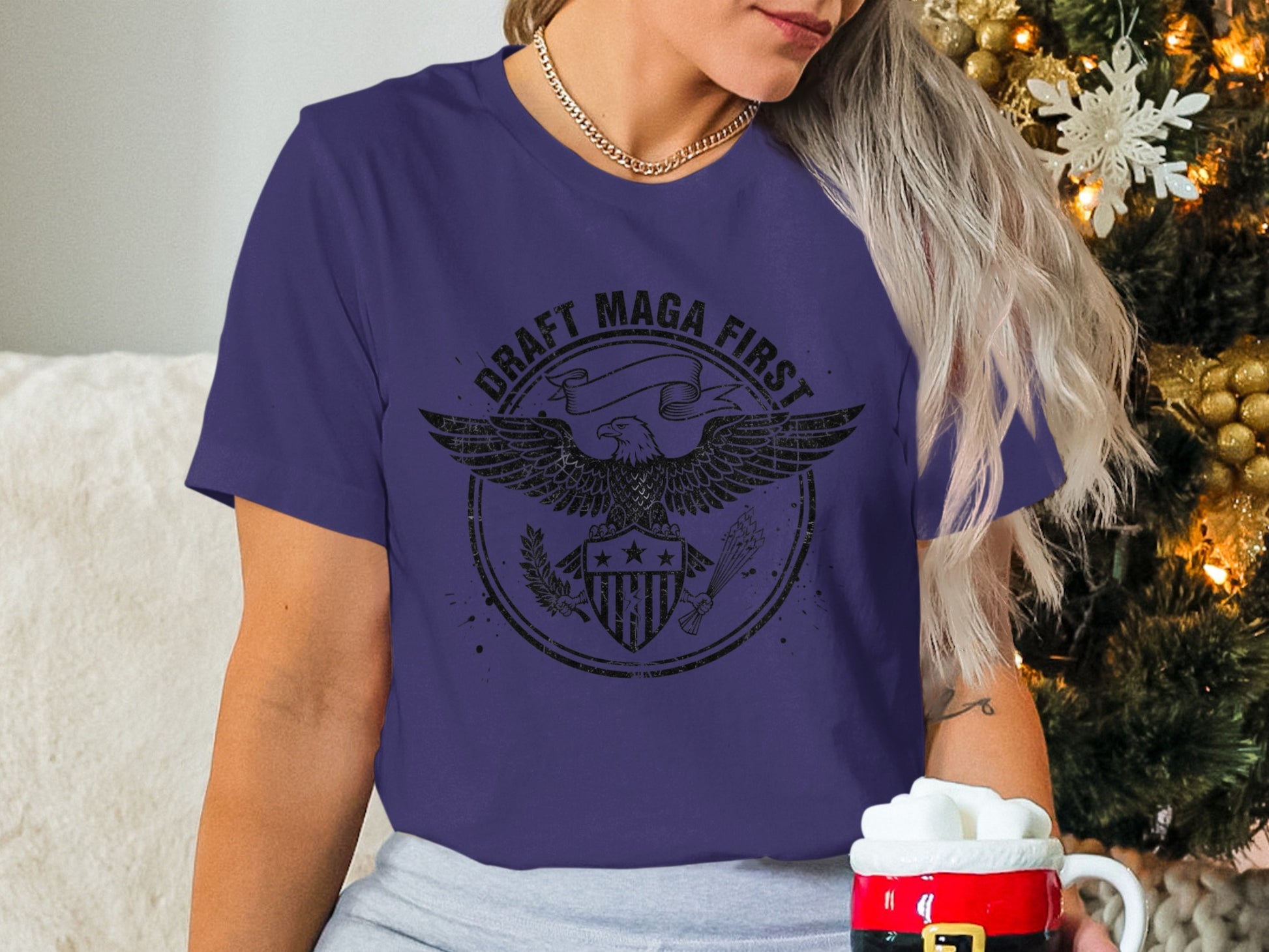 Draft Maga First Eagle Graphic Design T-Shirt