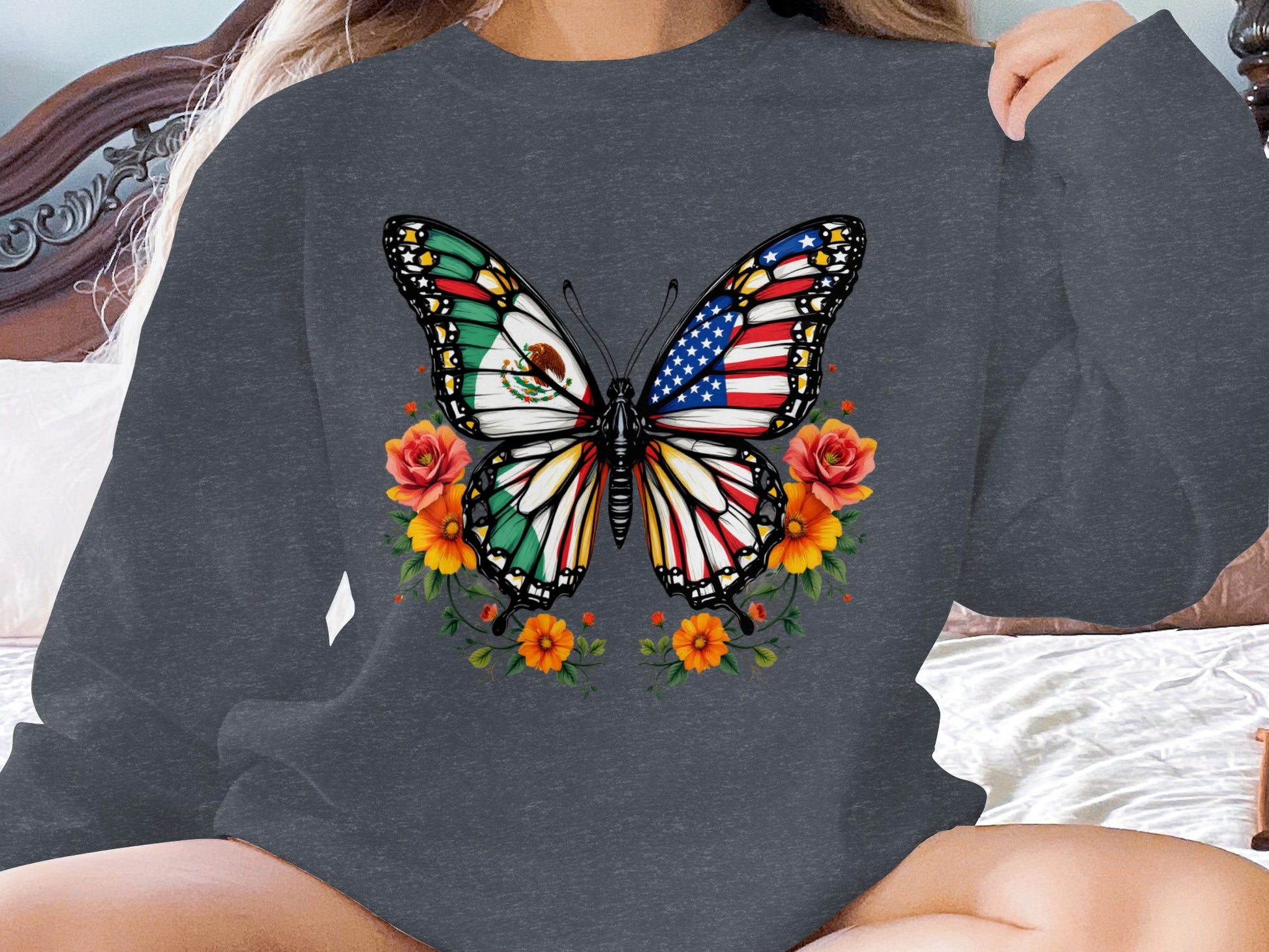Vibrant Dual Flag Butterfly Sweatshirt Product