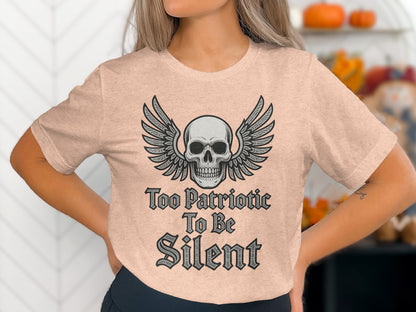 Too Patriotic To Be Silent Skull Wings product