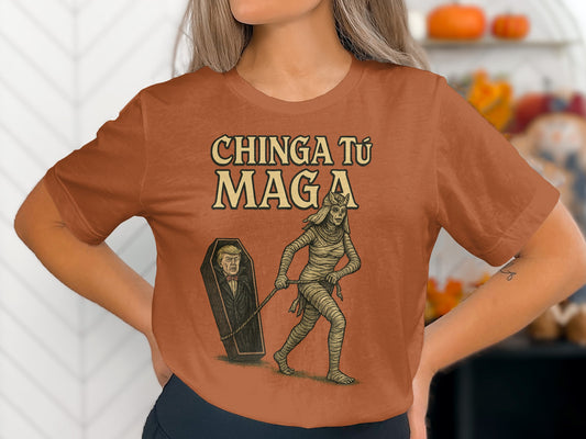 Chinga Tu Maga Graphic Tee Shirt Halloween Product