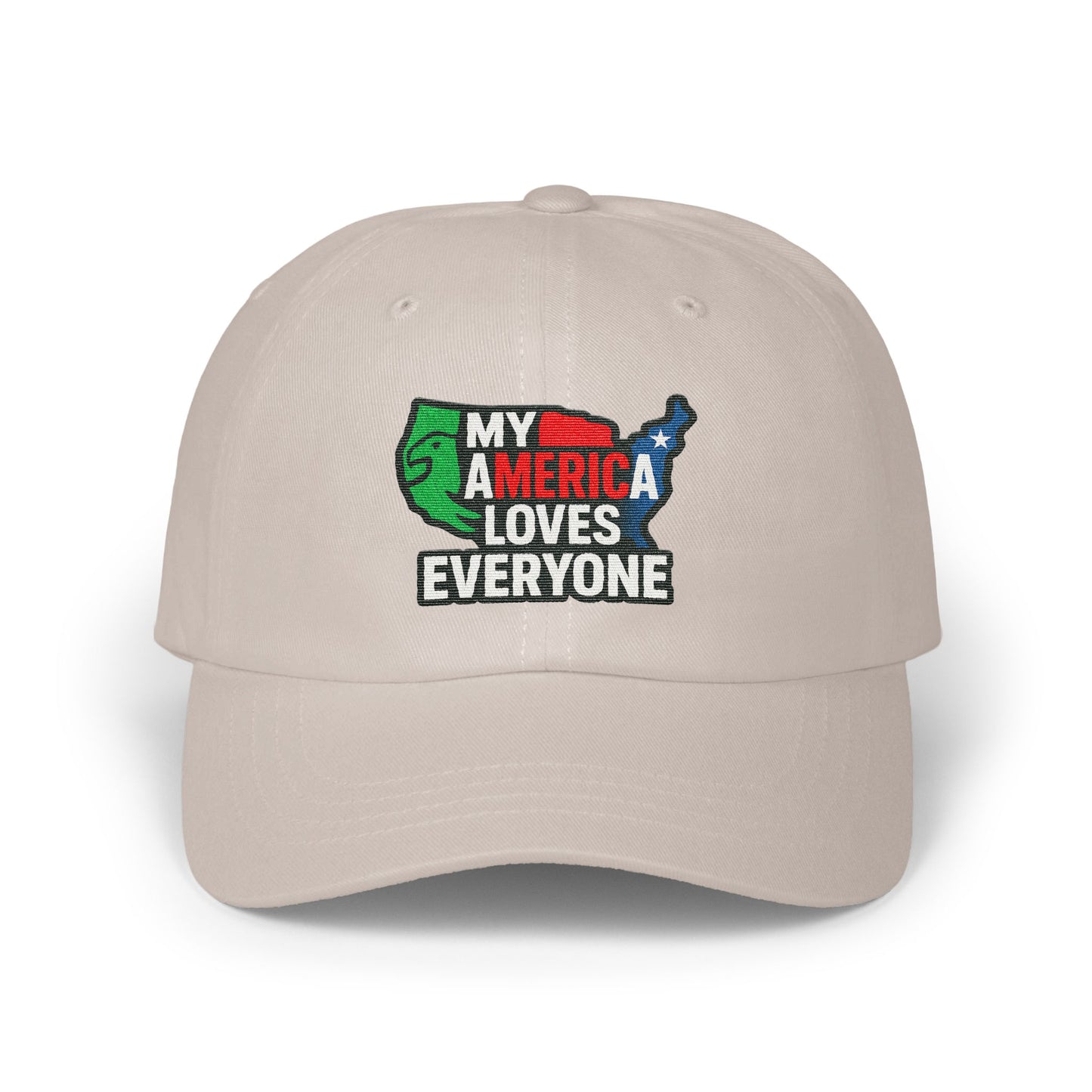 My America Loves Everyone USA map embroidered hat product