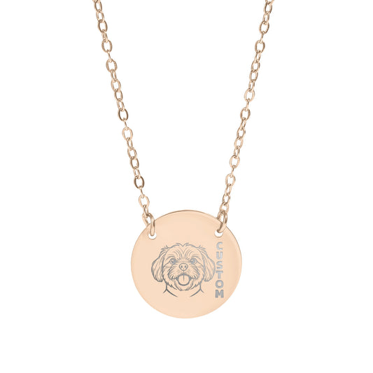 Custom Dog Illustration Personalized Necklace Design