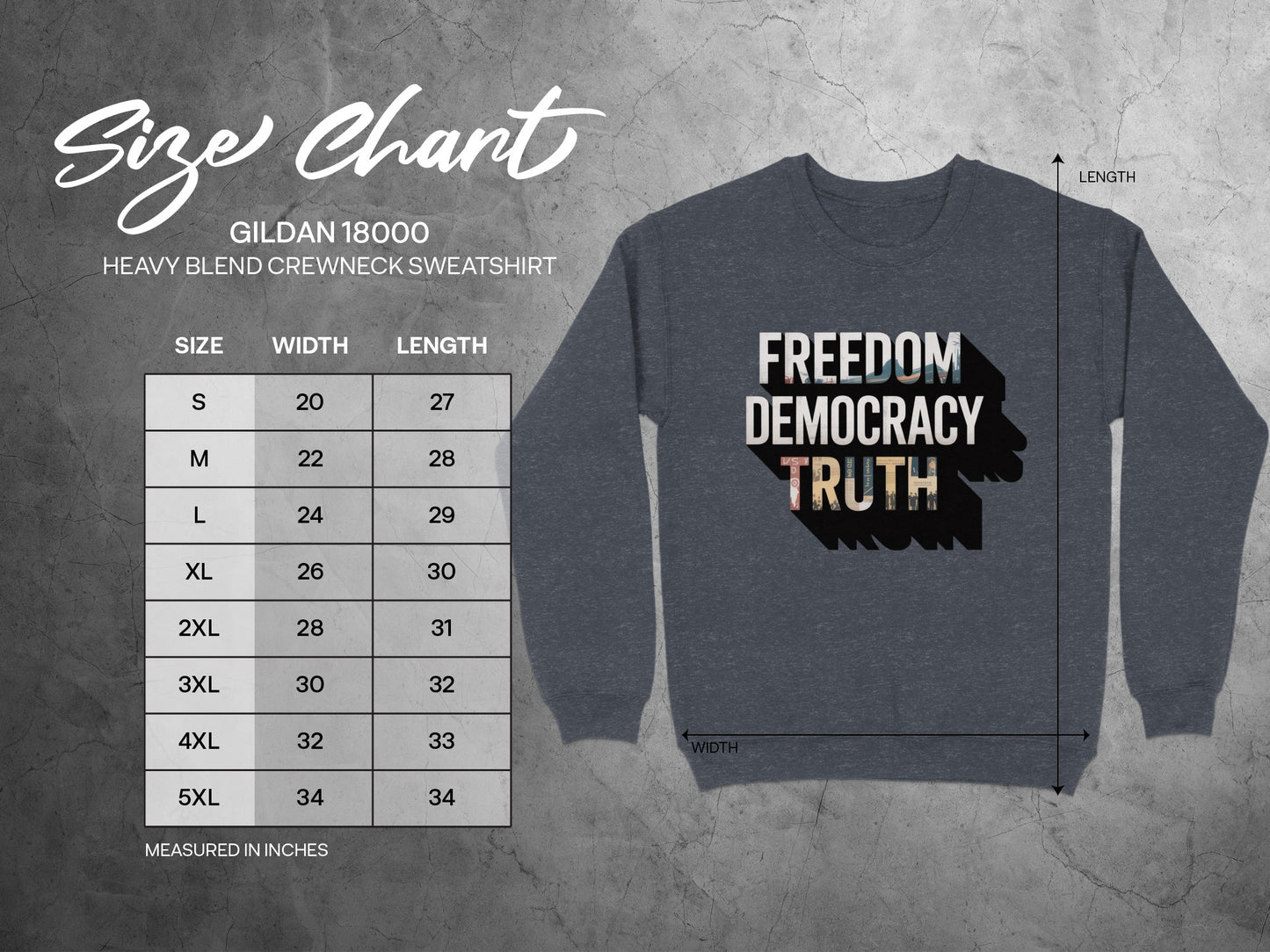 Freedom Democracy Truth Heavy Blend Crewneck Sweatshirt product