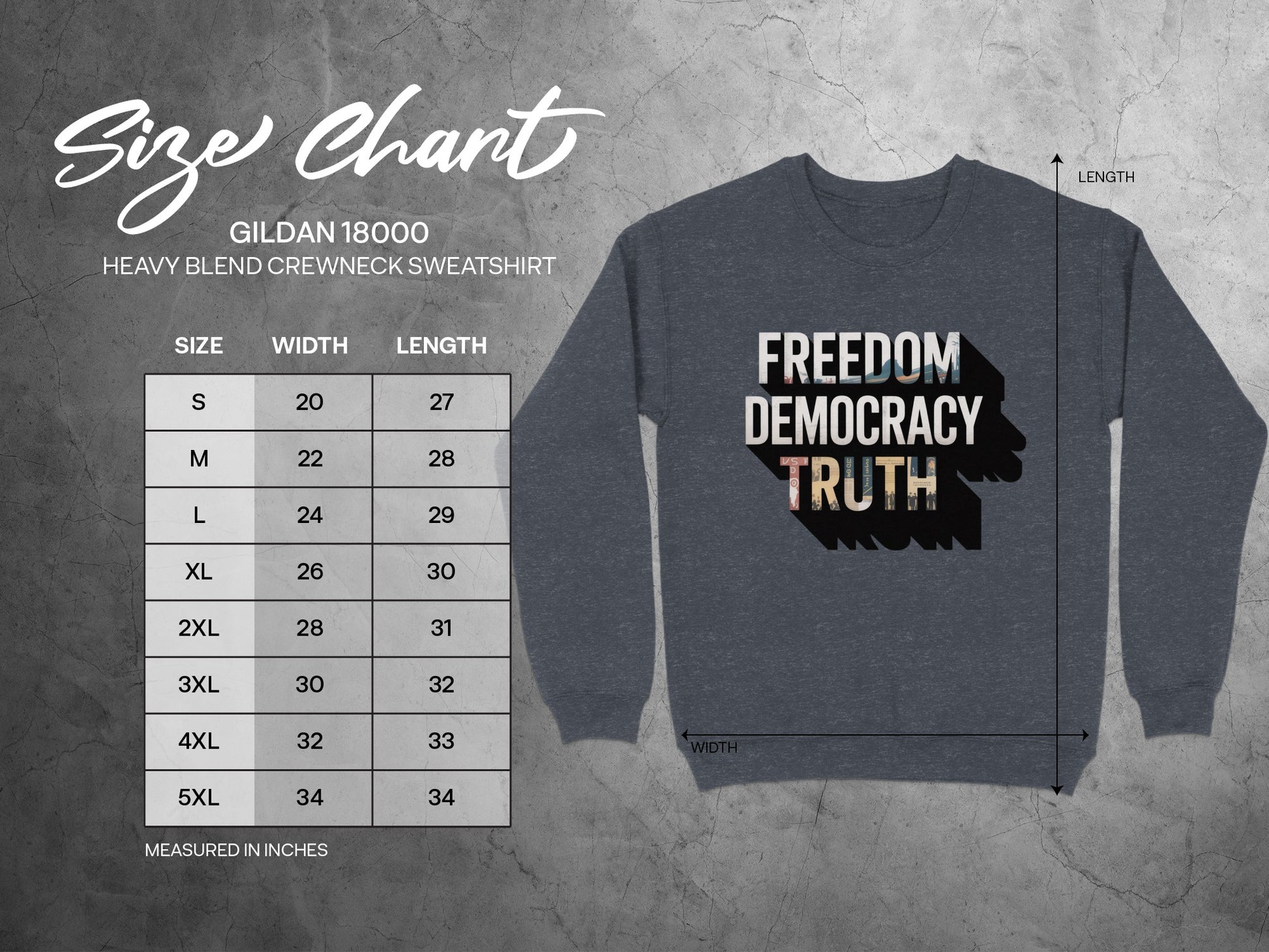 Freedom Democracy Truth Heavy Blend Crewneck Sweatshirt product