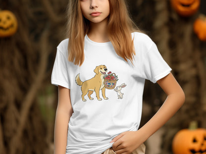 Cute Dog and Bunny Halloween Design Tee