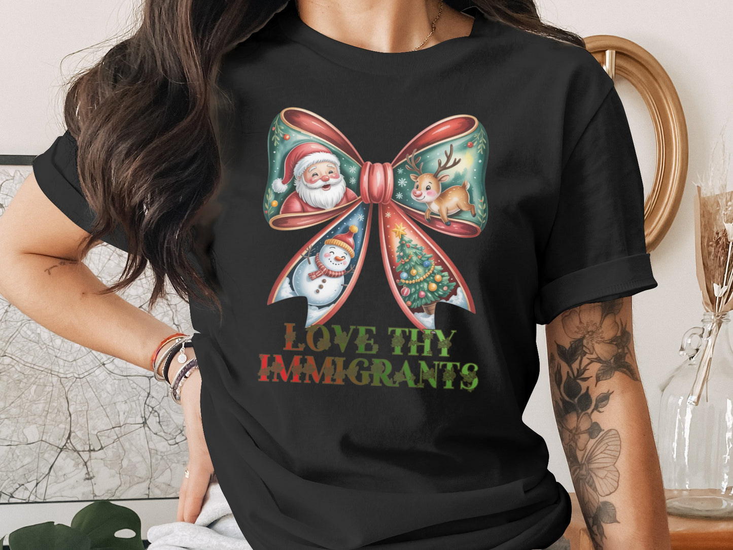 Love Thy Immigrants Christmas Themed Shirt
