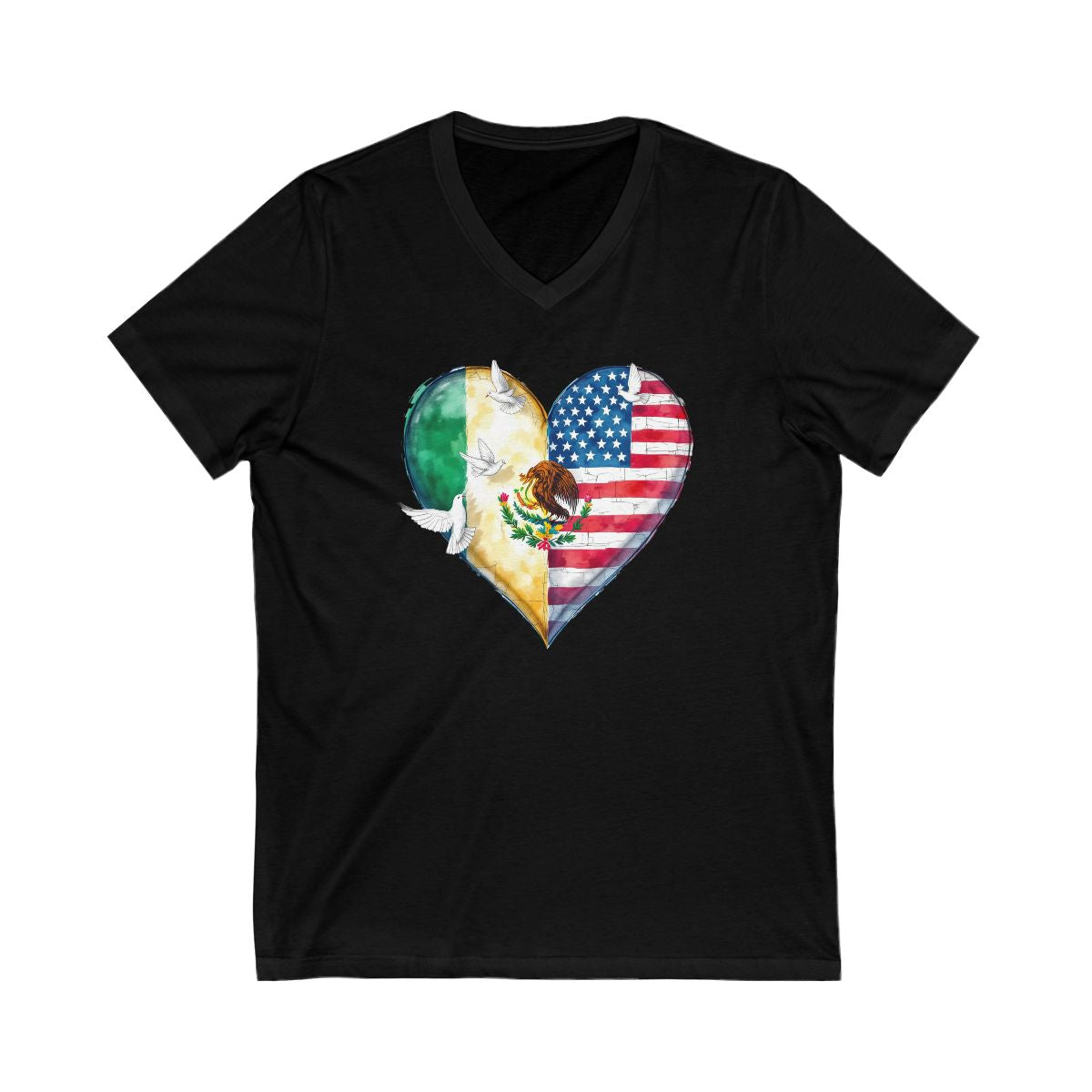 Heart Shaped Mexican American Flag Shirt product