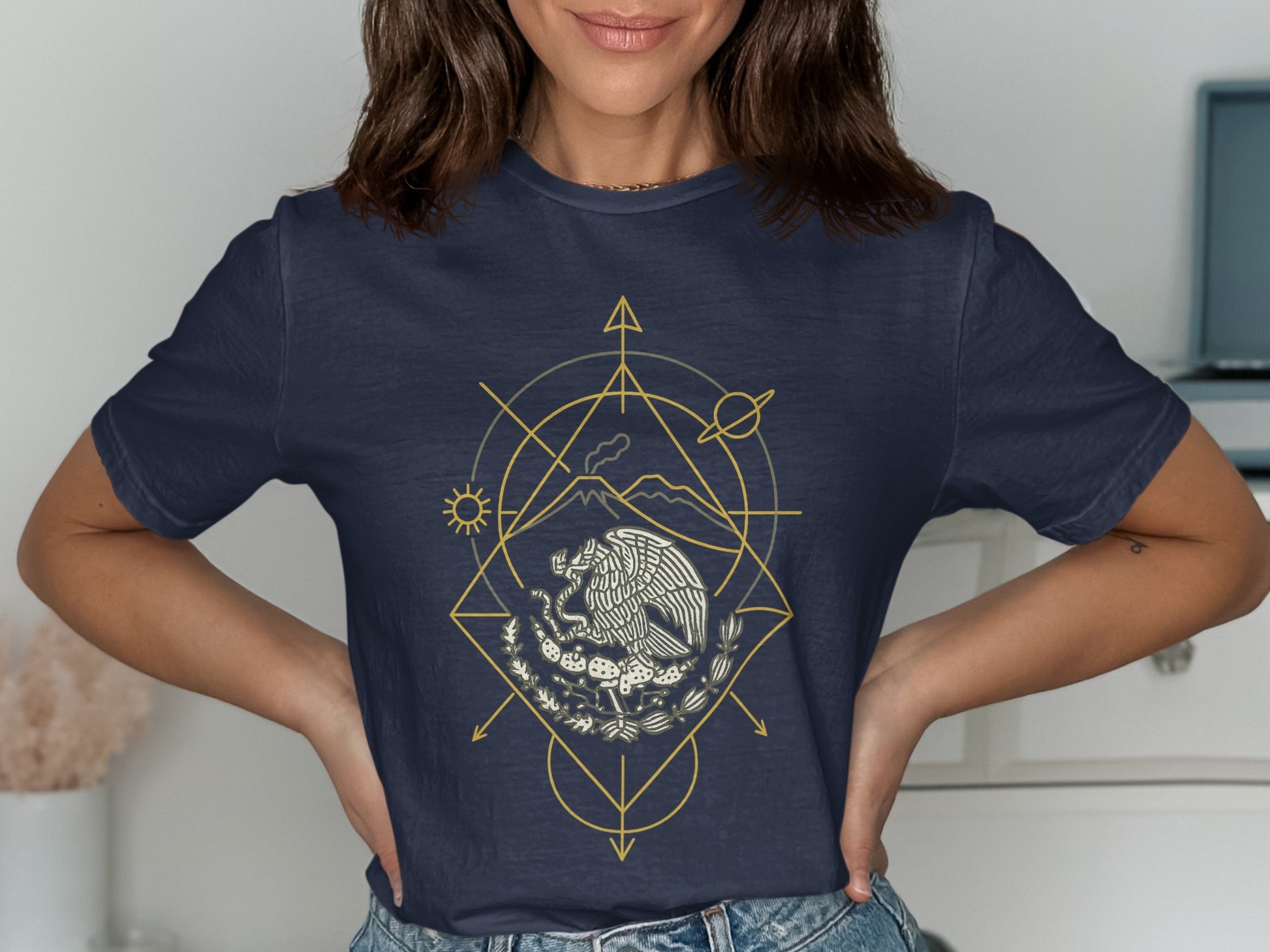Geometric Bear Design Graphic T-Shirt product