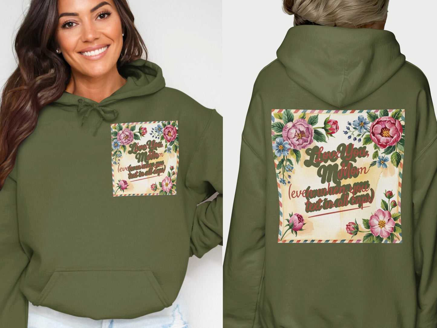 Live Your Mom Text And Floral Hoodie product