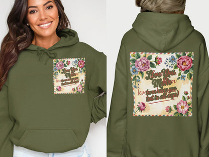 Live Your Mom Text And Floral Hoodie product