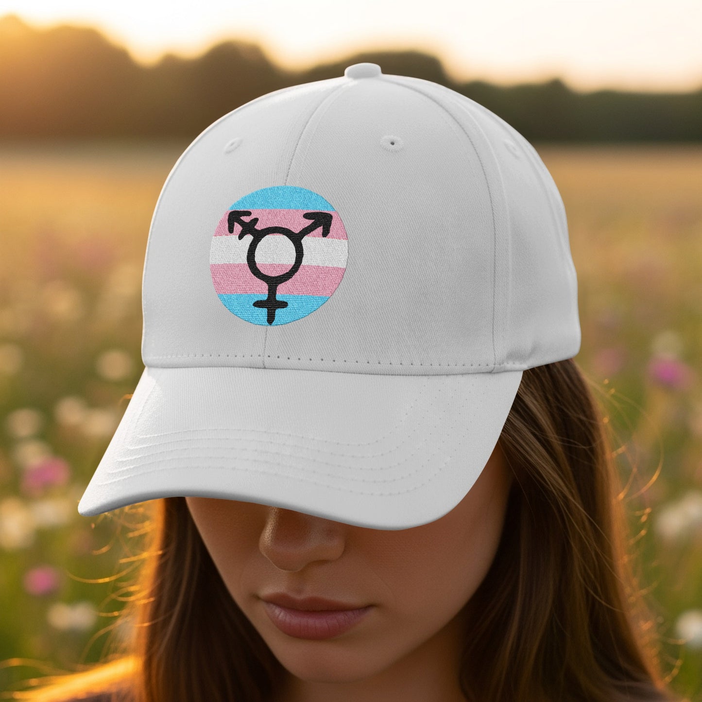 Transgender Pride Emblem Embroidered Cap product type