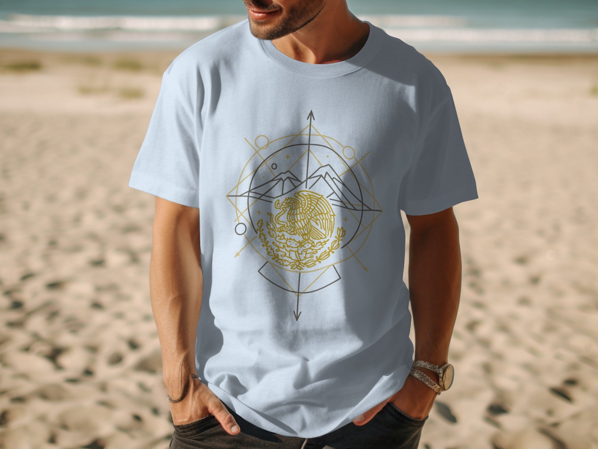 Geometric Lion Design Printed T-Shirt Casual Wear Product