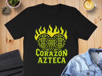 Corazón Azteca Heart Black Graphic T-Shirt product type