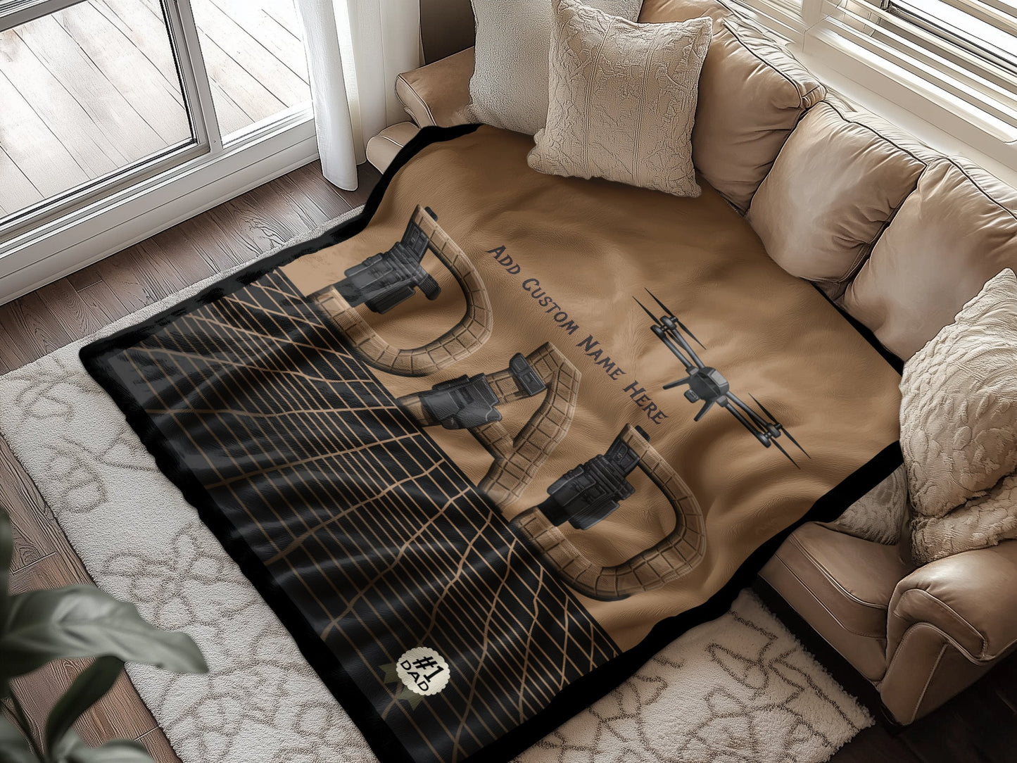 Personalized Tactical Drone Design Throw Blanket product type
