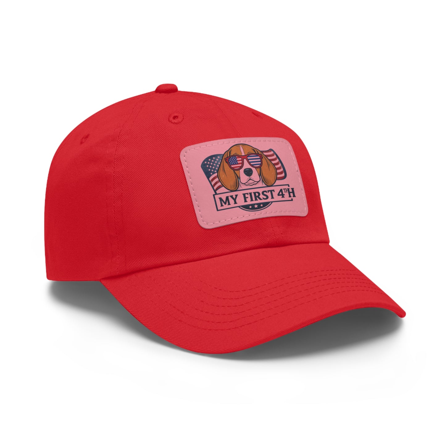 4th of July Dad Hat with Leather Patch (Rectangle)