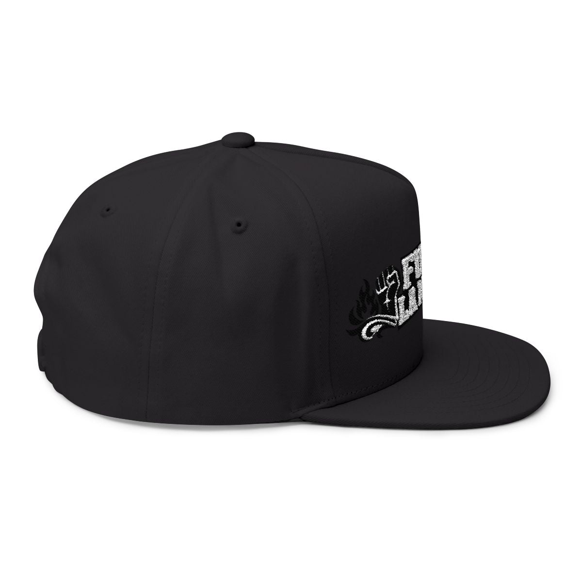 Stylish Black Cap with Embroidered Design Hat