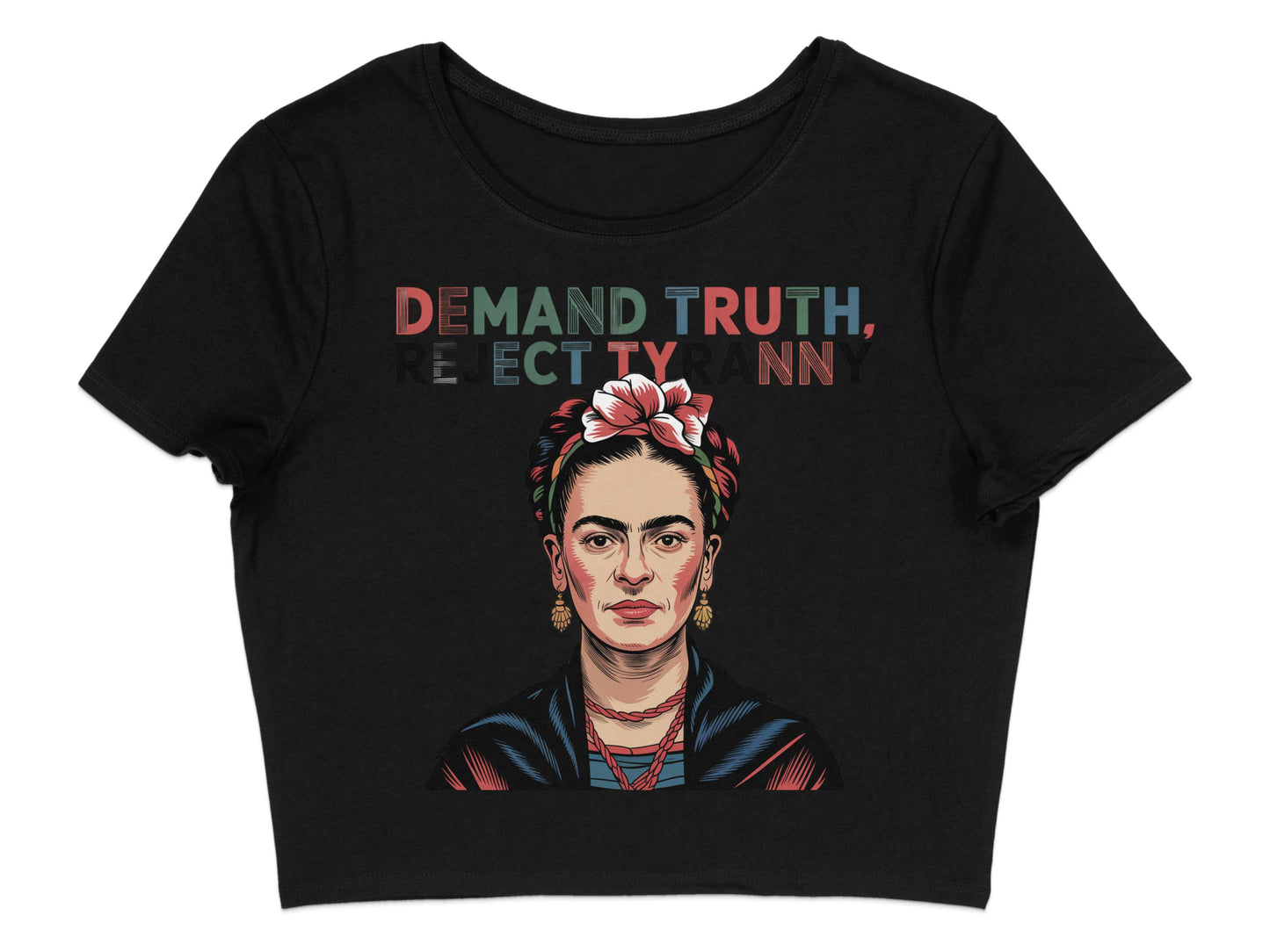 Demand Truth Reject Tyranny Graphic Crop Top product