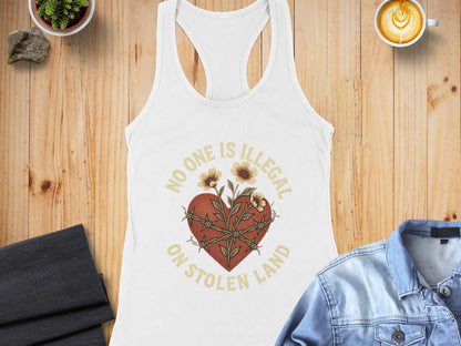 No One Is Illegal On Stolen Land Women's Tank Top