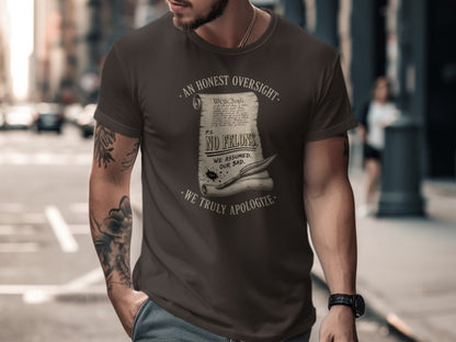 T-shirt with "No Felons" text layered over a Constitution excerpt.