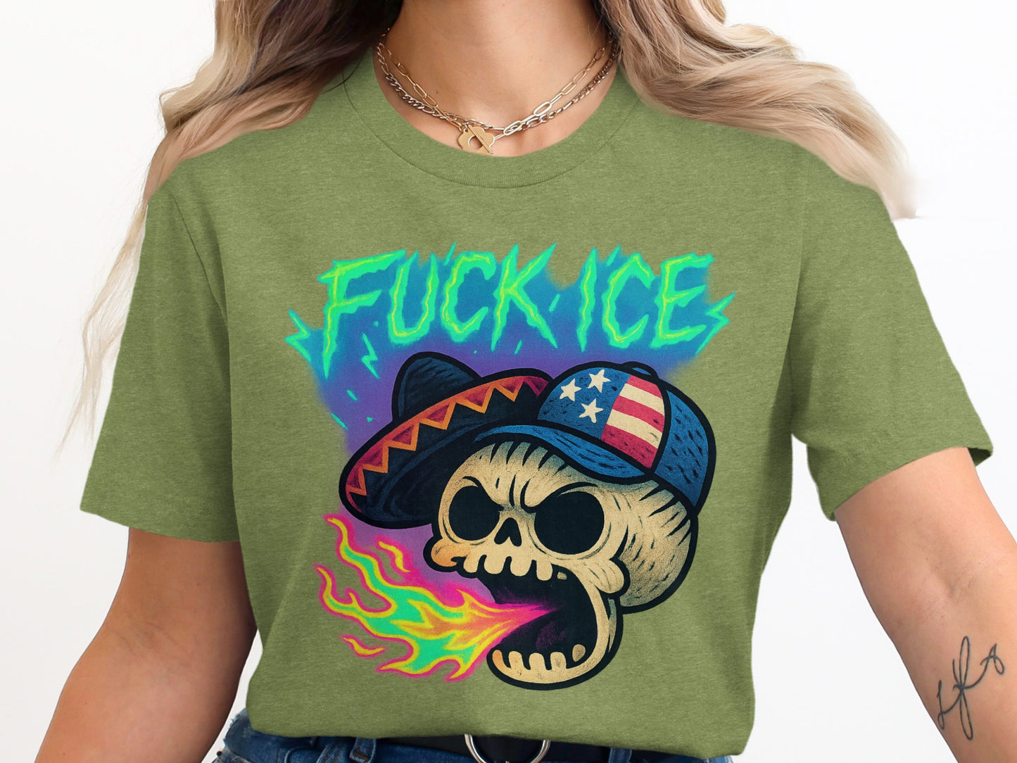 Graphic Tee with Bold Artistic Skull Shirt product type