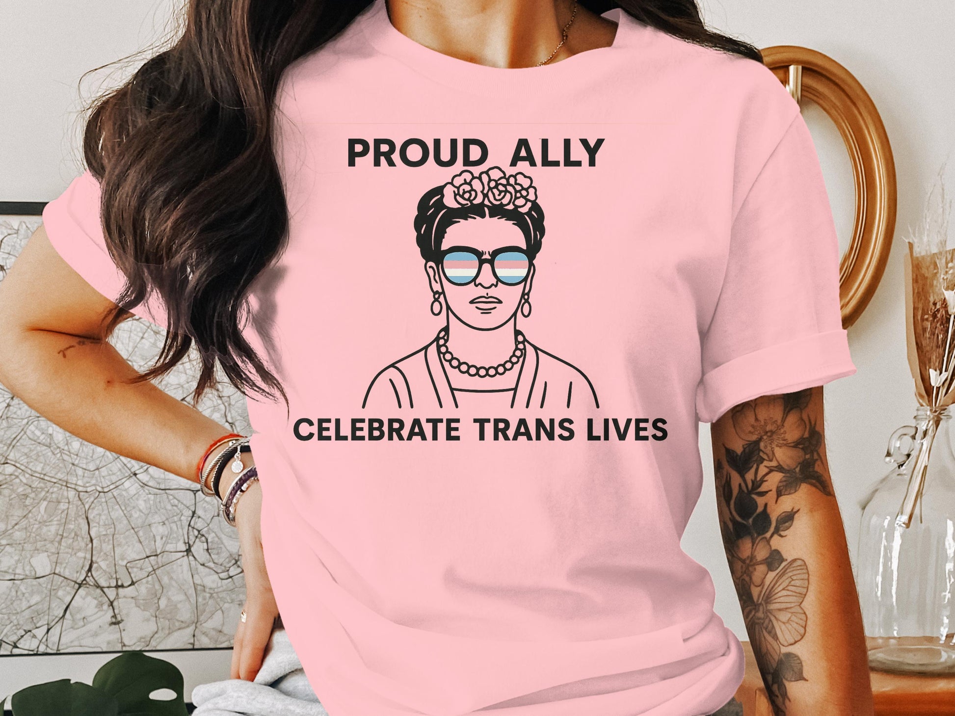 Proud Ally Celebrate Trans Lives Graphic Tee product